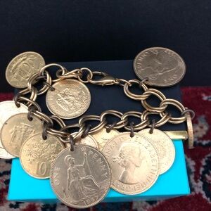 Gold coin bracelet